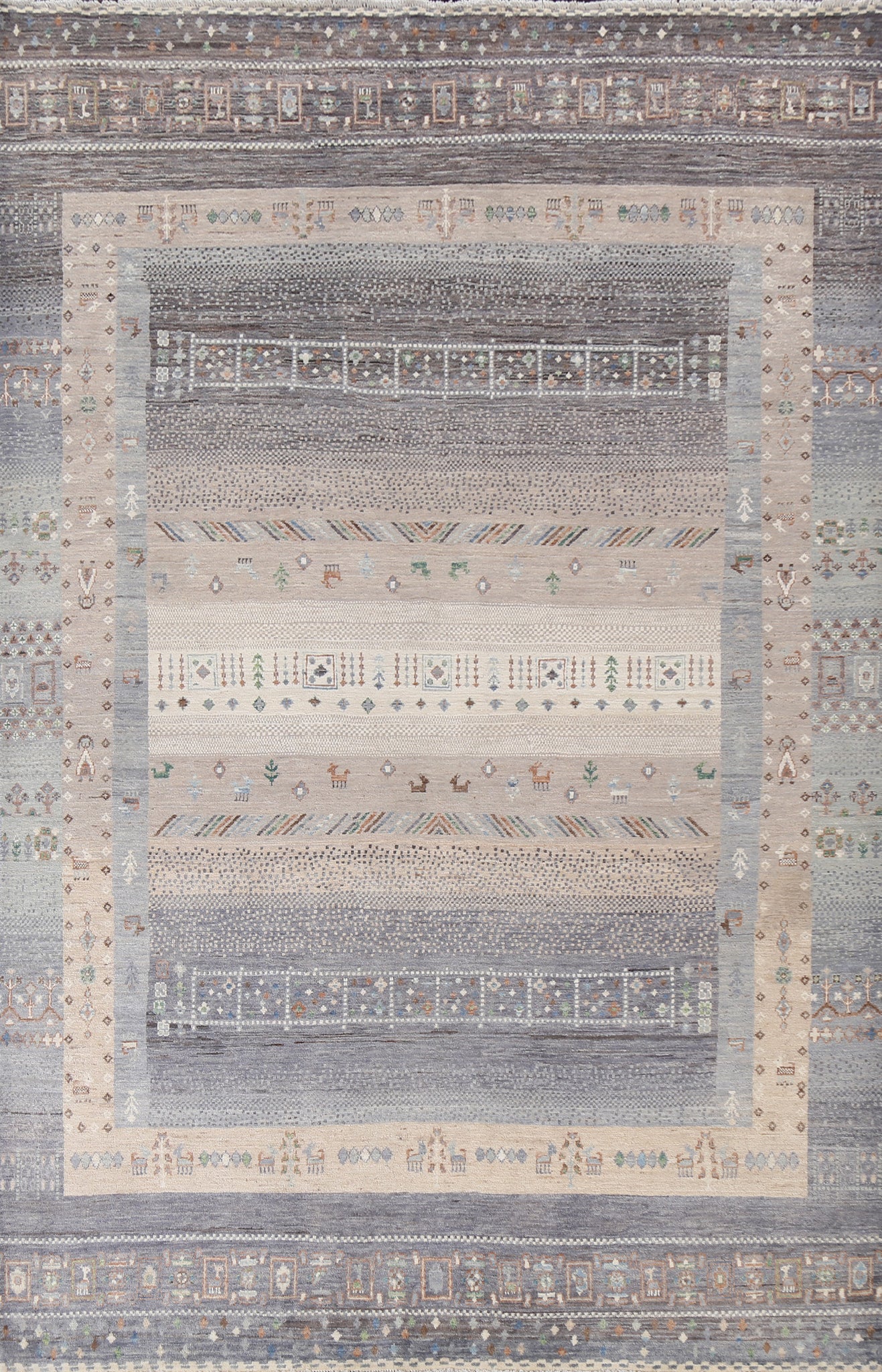 Vegetable Dye Gabbeh Kashkoli Area Rug 7x10