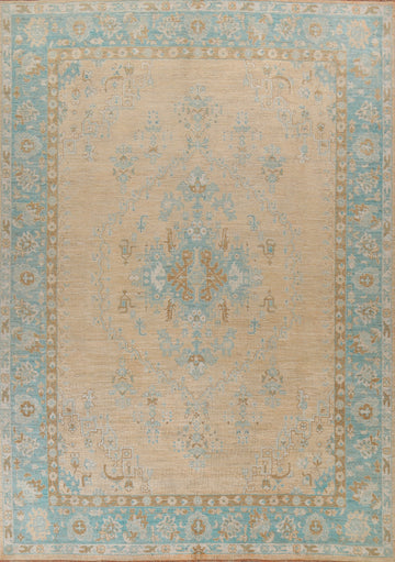 Vegetable Dye Oushak Turkish Area Rug 9x12