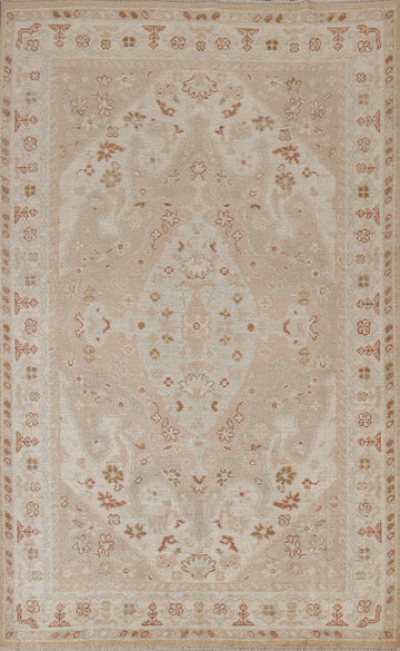 Vegetable Dye Oushak Turkish Area Rug 5x8