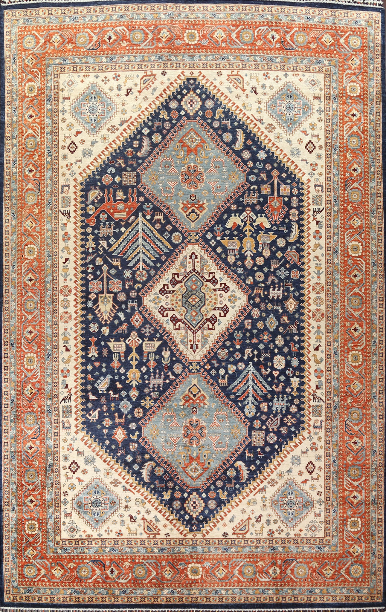 Vegetable Dye Yalameh Handmade Area Rug 10x13