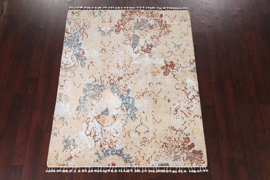 Vegetable Dye Abstract Oriental Area Rug 5x7