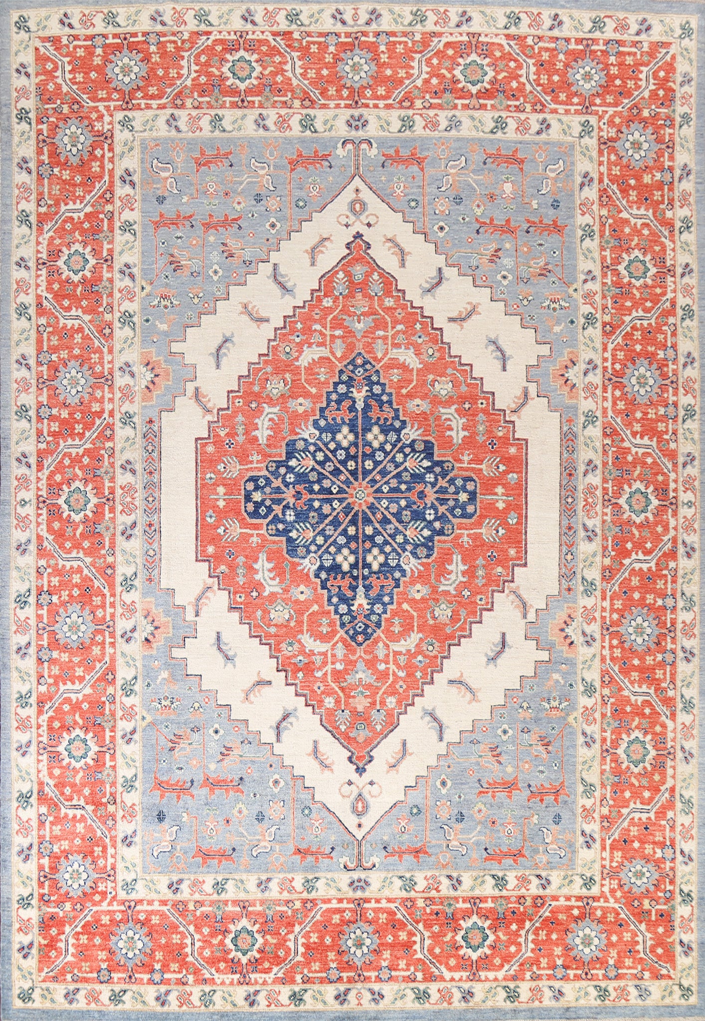 Vegetable Dye Heriz Serapi Handmade Rug 9x12