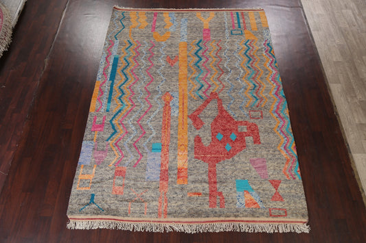 Abstract Moroccan Wool Area Rug 8x10