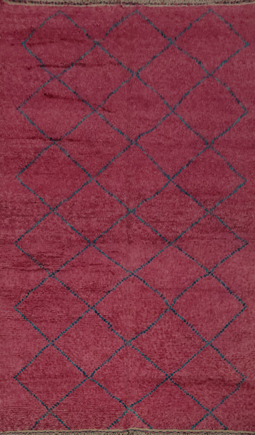 Pink Moroccan Area Rug 7x11 Subtle Geometric Pattern Charm