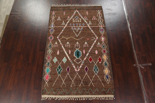 Brown Moroccan Handmade Area Rug 6x9