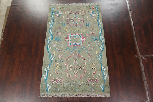 Tribal Moroccan Wool Area Rug 5x9