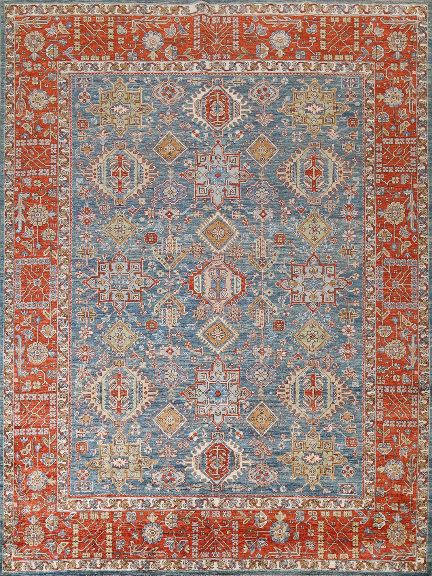 Vegetable Dye Heriz Serapi Wool Area Rug 8x10