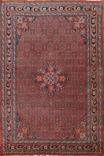 Antique Vegetable Dye Bidjar Persian Area Rug 9x12