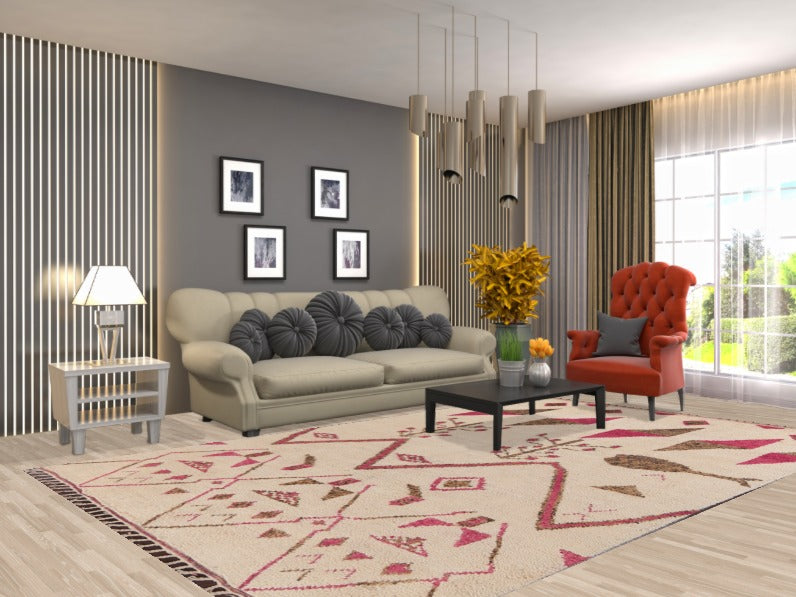 Tribal Moroccan Wool Area Rug 7x11