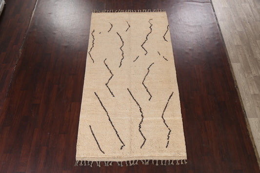 Handmade Moroccan Wool Area Rug 5x9