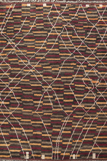 Geometric Moroccan Wool Area Rug 9x12