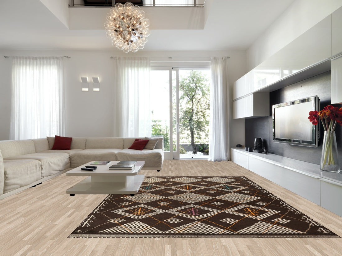 Geometric Wool Moroccan Handmade Rug 10x15