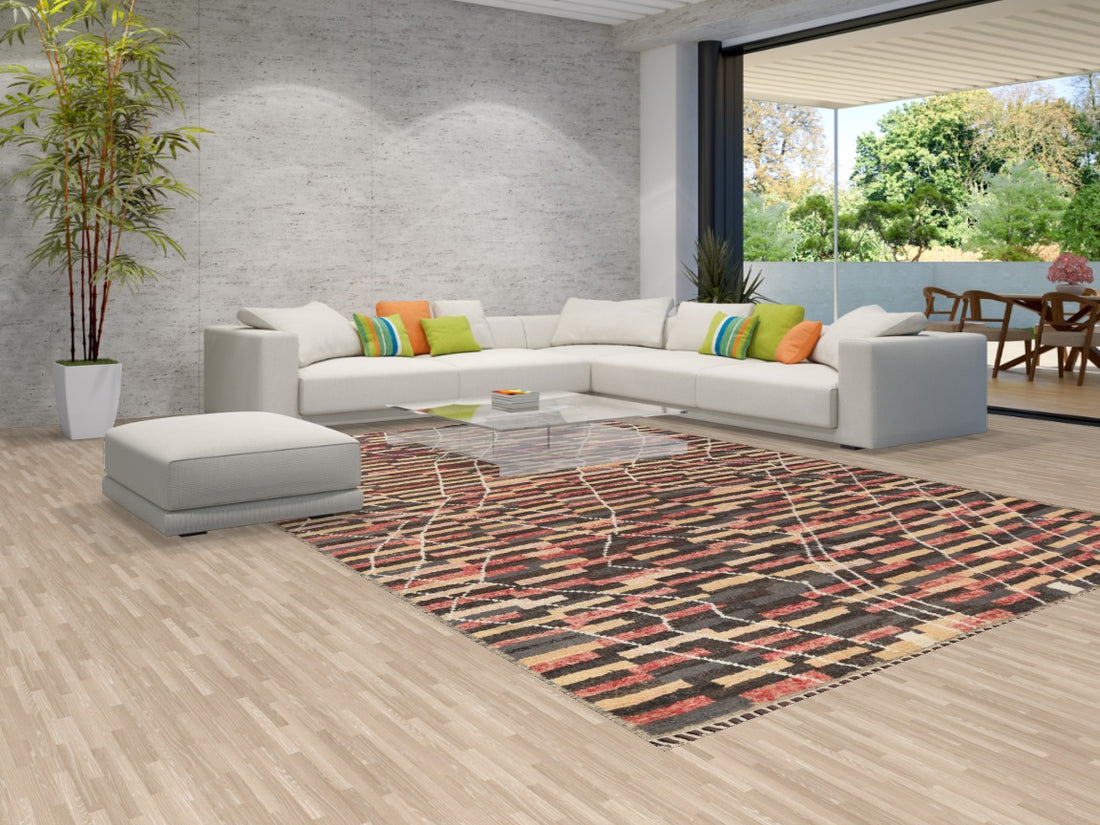 Handmade Moroccan Wool Area Rug 9x13