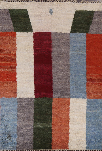 Geometric Moroccan Wool Area Rug 6x9