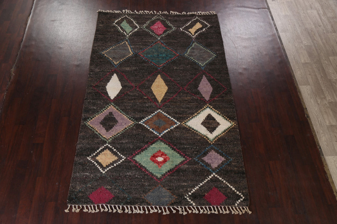 Geometric Moroccan Wool Area Rug 6x10