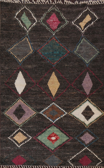 Geometric Moroccan Wool Area Rug 6x10