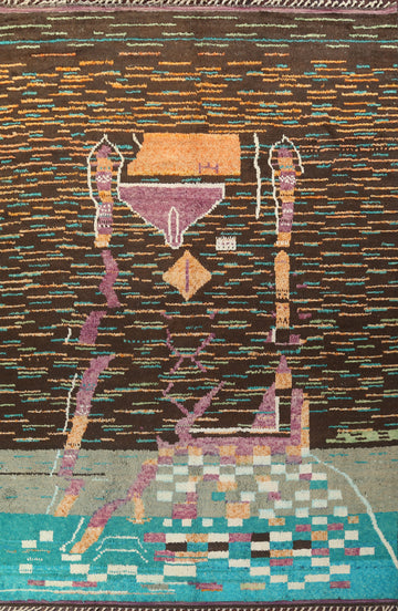 Tribal Moroccan Wool Handmade Rug 10x15