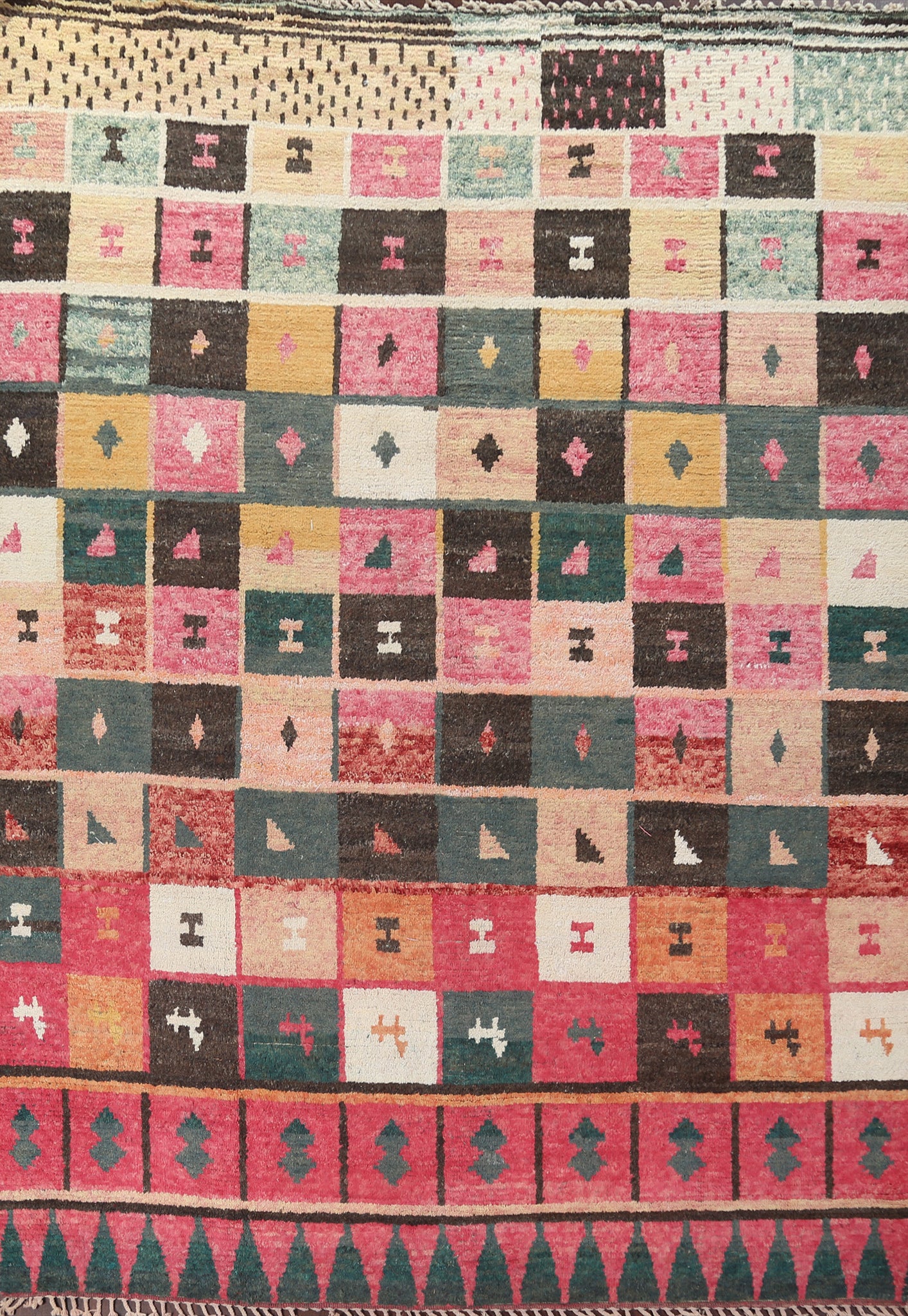 Checkered Moroccan Oriental Area Rug 9x12