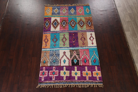 Geometric Moroccan Wool Area Rug 5x9