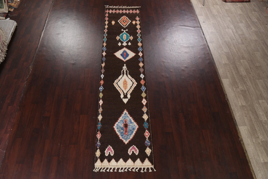 Tribal Moroccan Handmade Runner Rug 3x13