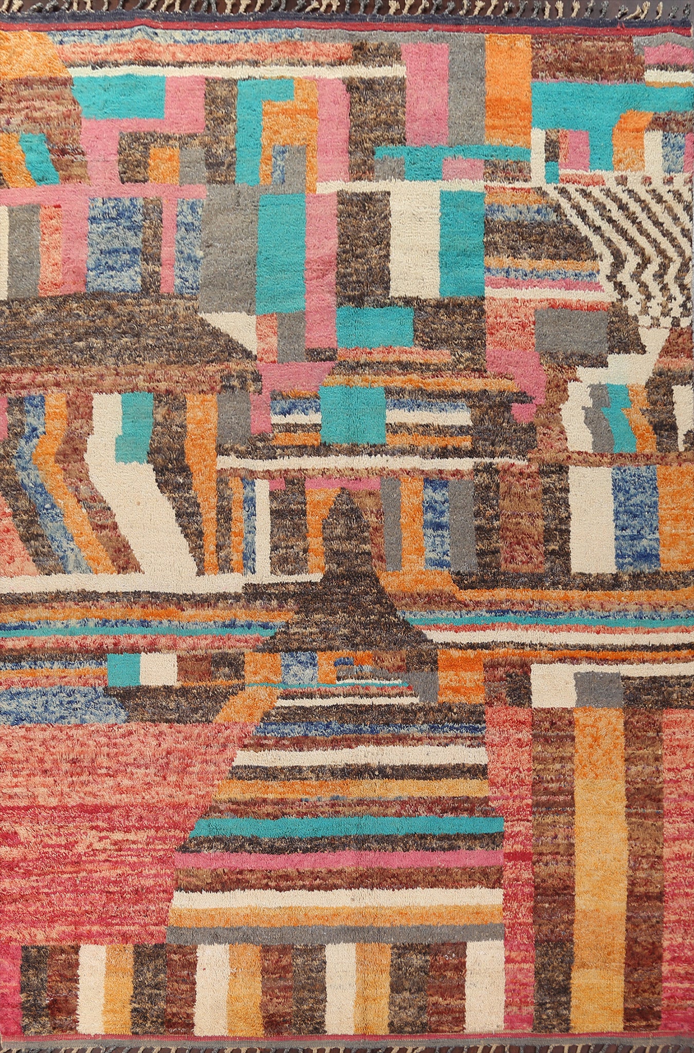 Abstract Moroccan Wool Area Rug 9x13