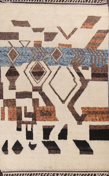 Tribal Moroccan Wool Area Rug 7x11