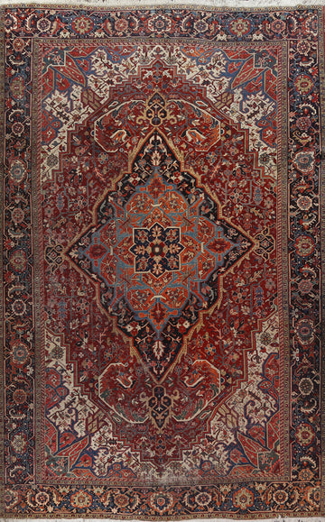 Antique Vegetable Dye Heriz Serapi Persian Rug 12x16