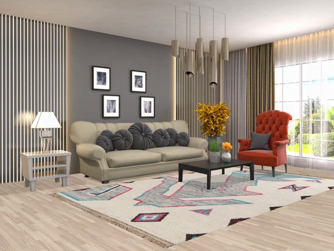 Tribal Moroccan Wool Area Rug 6x10