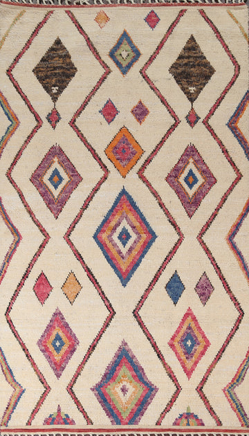 Geometric Moroccan Wool Area Rug 6x10