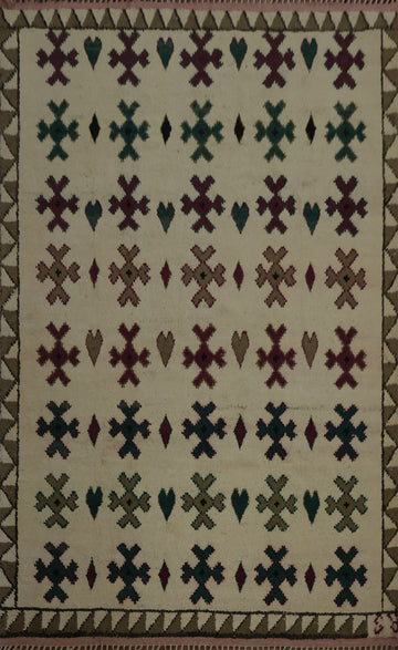 Timeless Moroccan Area Rug 9x12 with Colorful Geometric Motifs