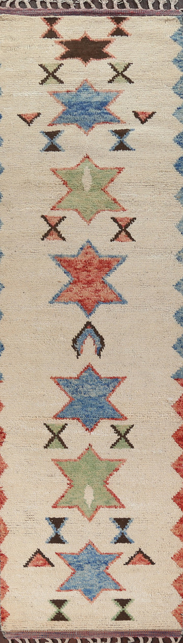 Tribal Moroccan Oriental Runner Rug 3x13