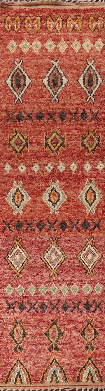 Tribal Moroccan Wool Runner Rug 3x13