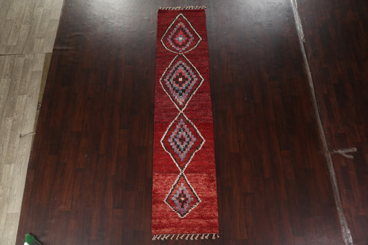 Geometric Moroccan Handmade Runner Rug 2x11