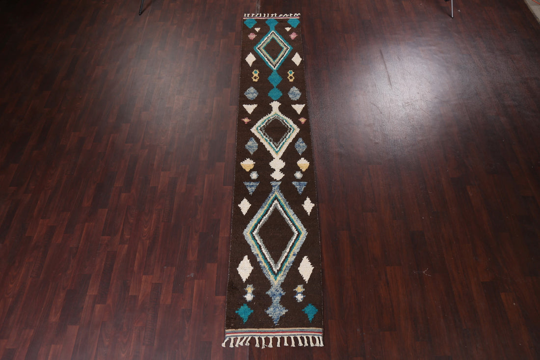 Tribal Moroccan Handmade Runner Rug 2x13