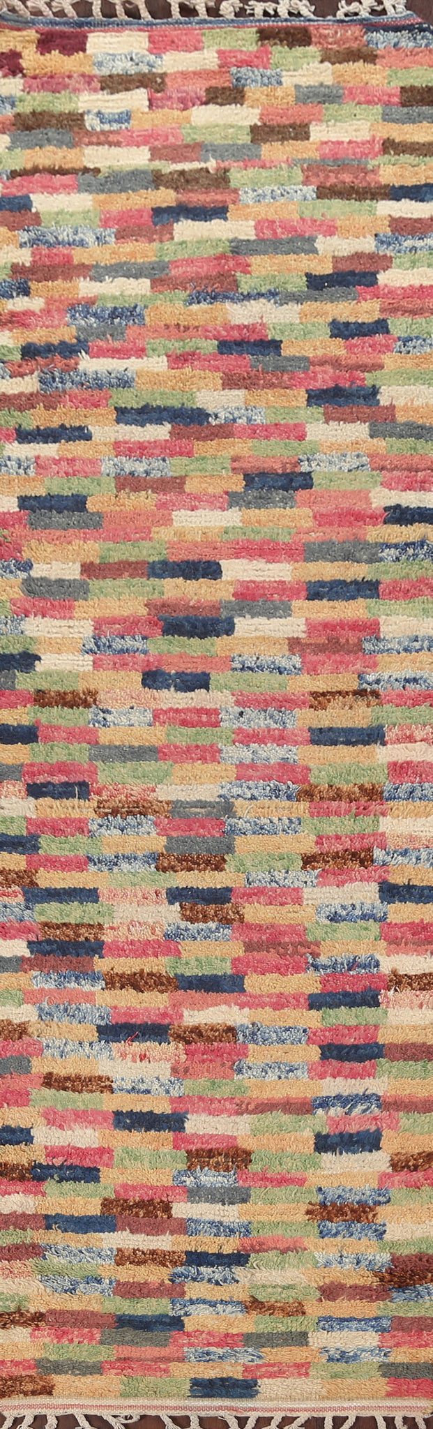 Handmade Moroccan Wool Runner Rug 3x11