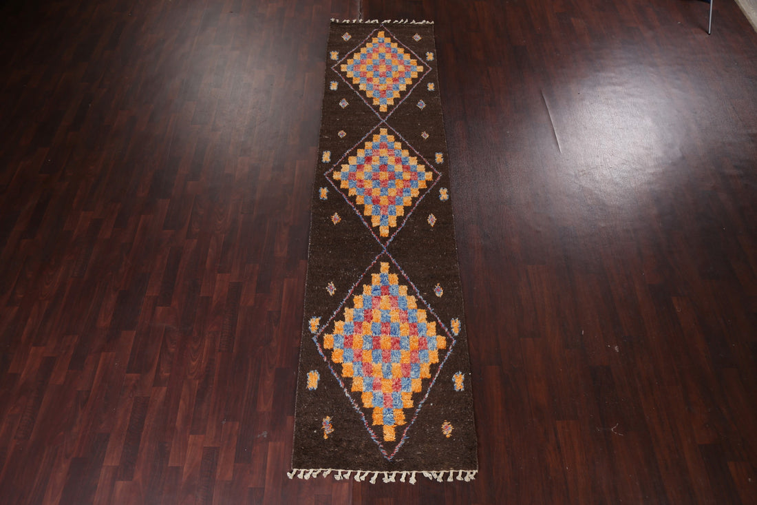 Geometric Moroccan Oriental Runner Rug 3x13