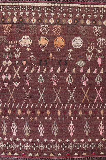Geometric Moroccan Wool Area Rug 9x13