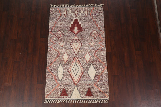 Tribal Moroccan Wool Area Rug 4x7