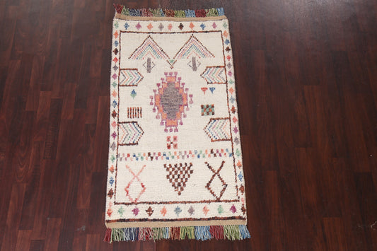 Tribal Moroccan Handmade Wool Rug 3x6