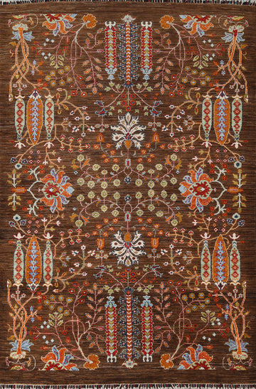 Vegetable Dye Ziegler Wool Area Rug 5x8