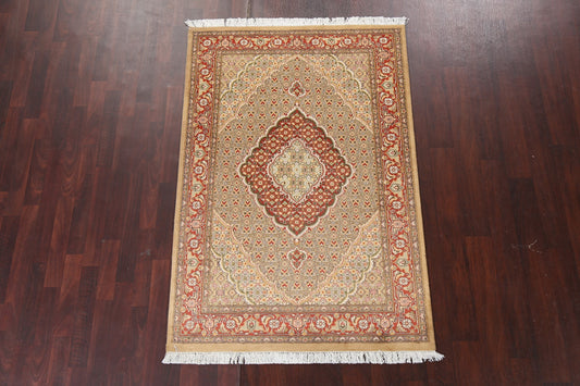 Vegetable Dye Tabriz Mahi Persian Area Rug 4x6