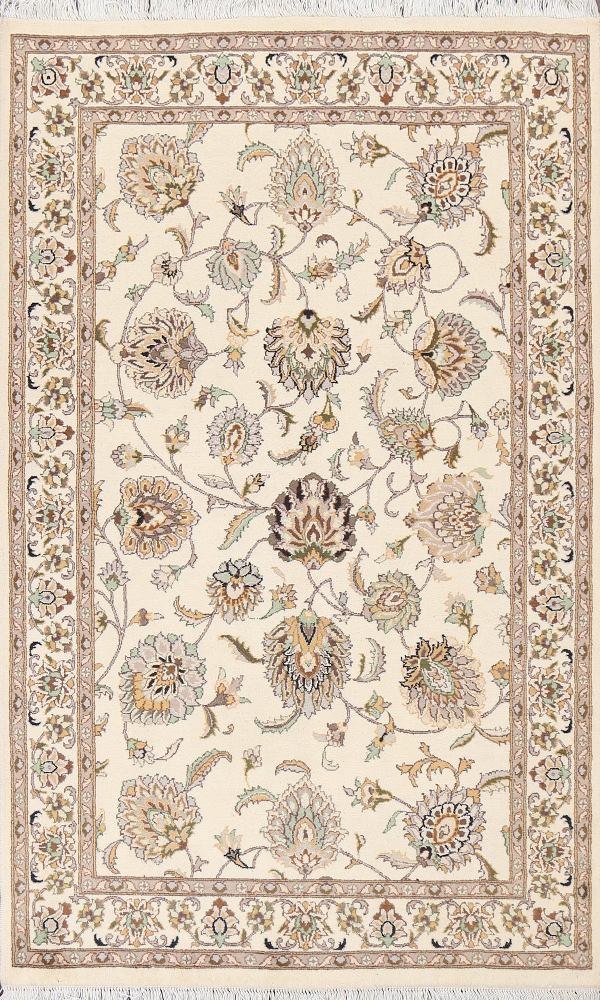 Vegetable Dye Tabriz Wool Area Rug 4x6