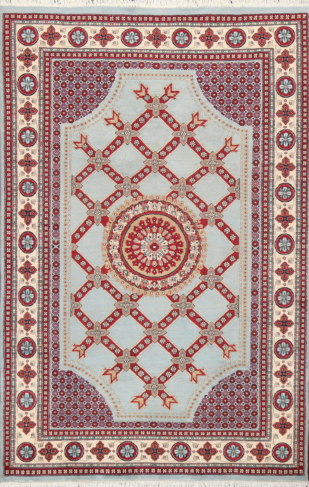 Vegetable Dye Aubusson Wool Area Rug 5x7