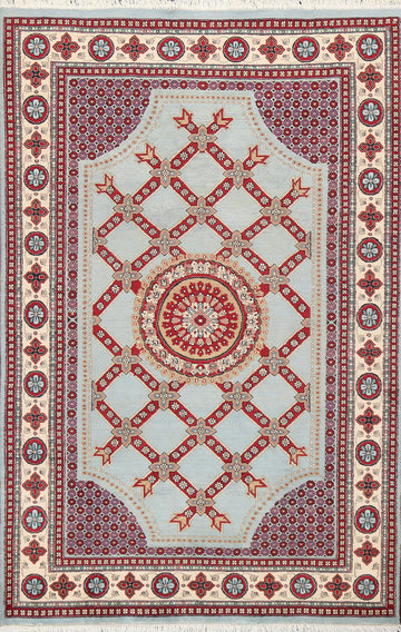 Vegetable Dye Aubusson Wool Area Rug 5x7