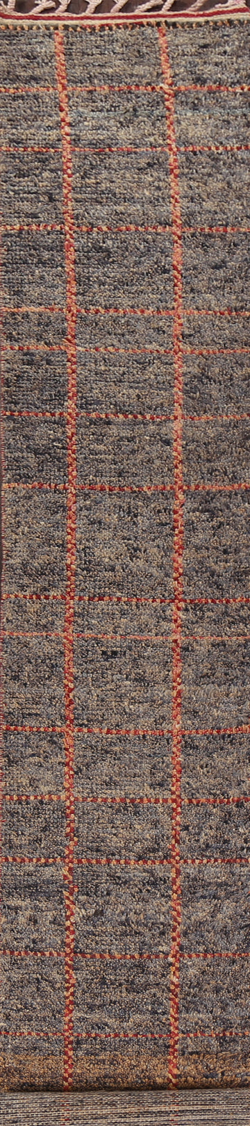 Handmade Moroccan Wool Runner Rug 2x17
