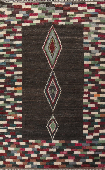 Geometric Moroccan Wool Area Rug 9x13