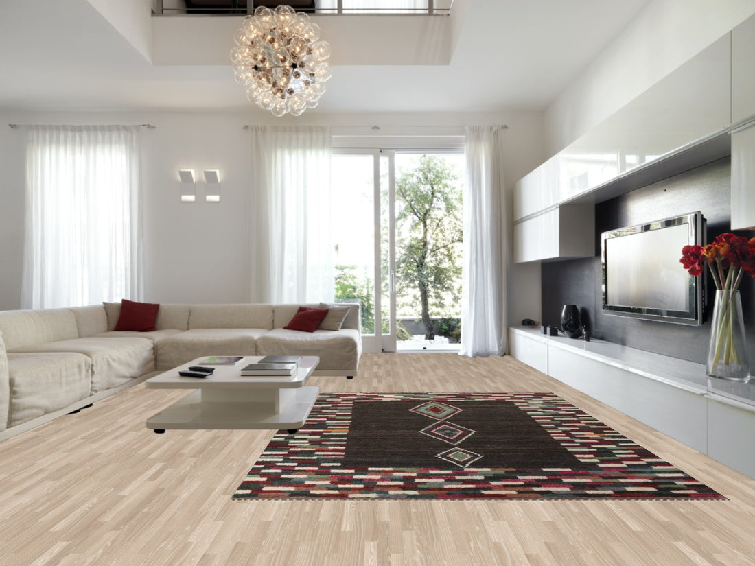 Geometric Moroccan Wool Area Rug 9x13