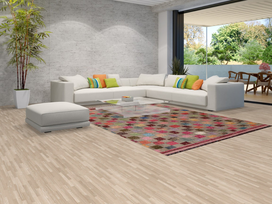 Checkered Moroccan Wool Area Rug 8x11