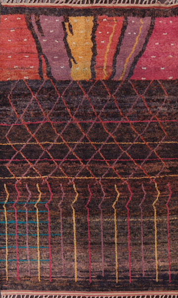 Handmade Moroccan Wool Area Rug 7x11