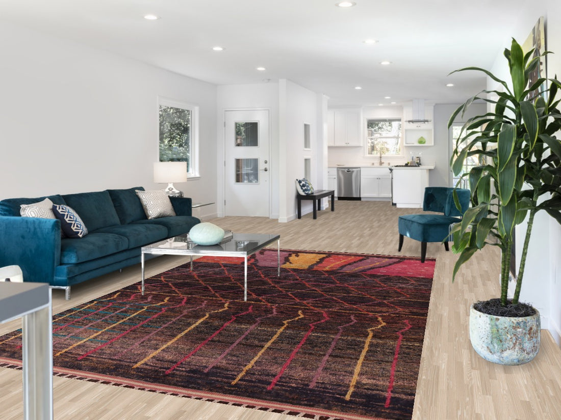 Handmade Moroccan Wool Area Rug 7x11